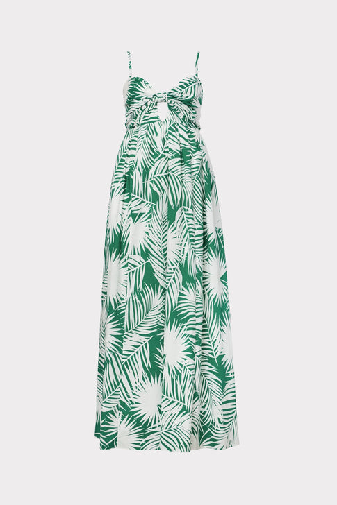 Noah Palm Print Poplin Dress 0