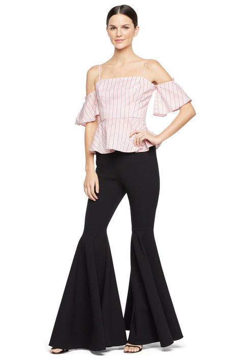 Cotton Silk Stripe Noelle Top BLUSH Image 1 of 2