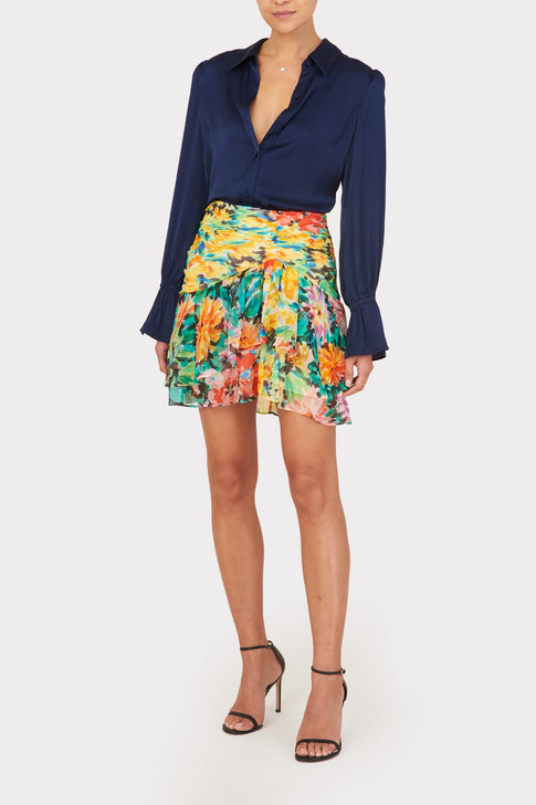 Mira Garden Floral Print Skirt 1