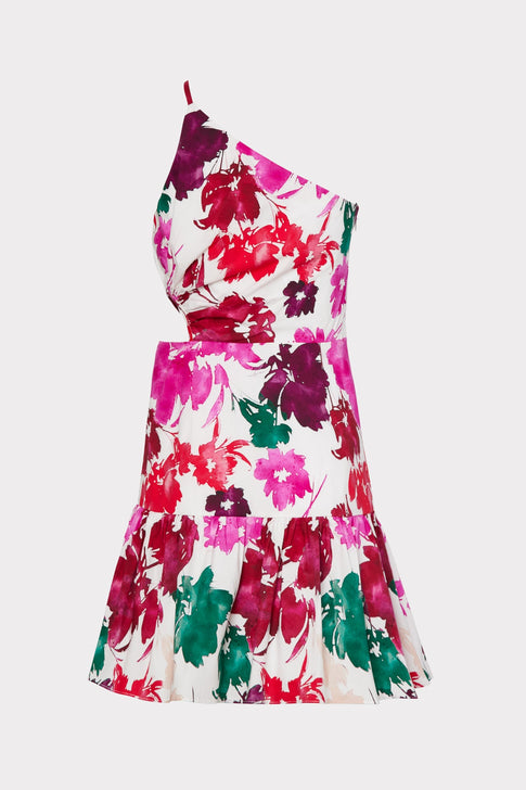 Brinlee Watercolor Silhouette Cutout Dress 3