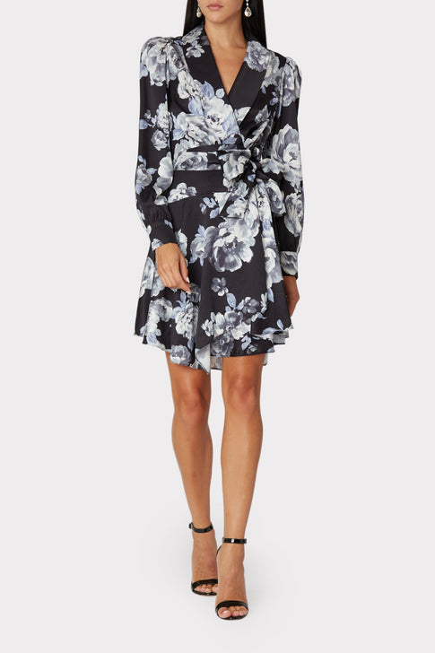 Samara Winter Floral Satin Dress 1