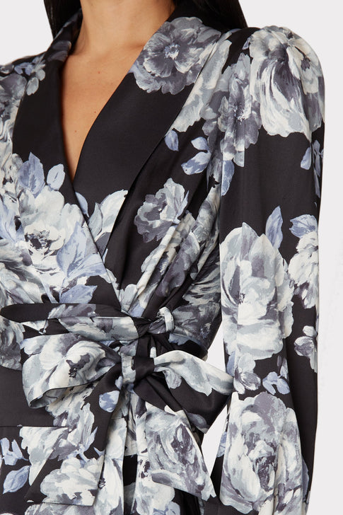 Samara Winter Floral Satin Dress 2