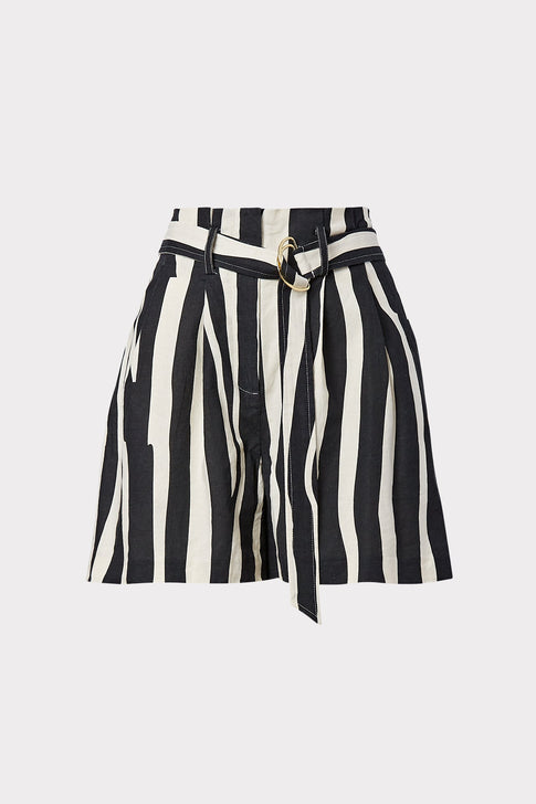 Naila Abstract Zebra Linen Tie Shorts 0