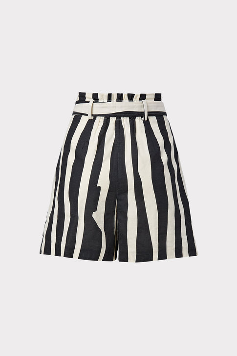 Naila Abstract Zebra Linen Tie Shorts 3