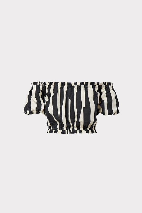 Natalia Abstract Zebra Linen Top 3