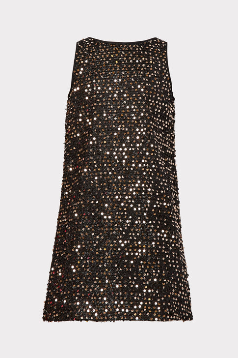 Milly Minis Tinsel Sequins Angular Shift Dress 0