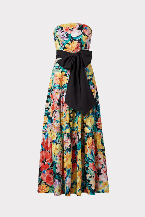 Garden Floral Stretch Taffeta Dress 0