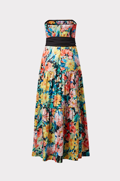 Garden Floral Stretch Taffeta Dress 3