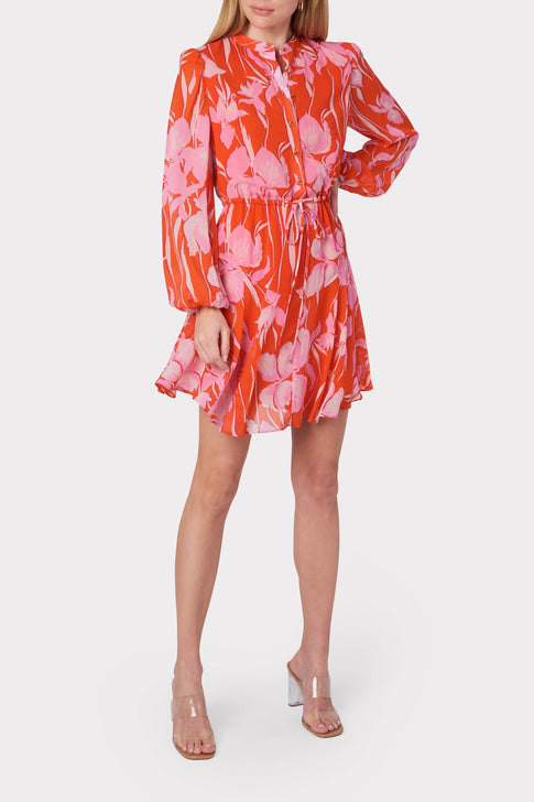 Reina Parrot Tulip Dress Coral Multi Image 2 of 4