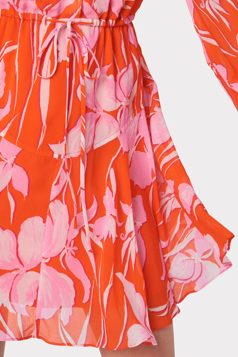 Reina Parrot Tulip Dress Coral Multi Image 3 of 4