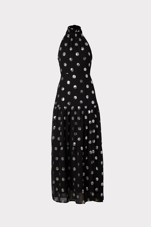 Venice Dot Sequin Maxi Dress 0