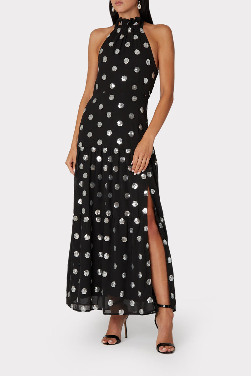Venice Dot Sequin Maxi Dress
