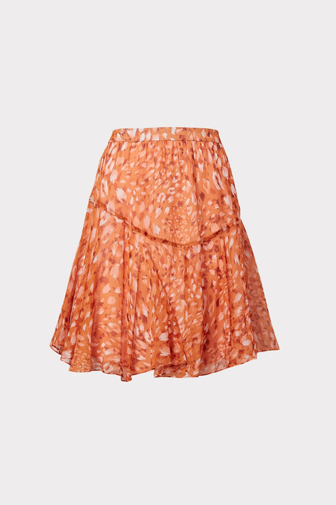 Nikki Sand Leopard Chiffon Skirt 0