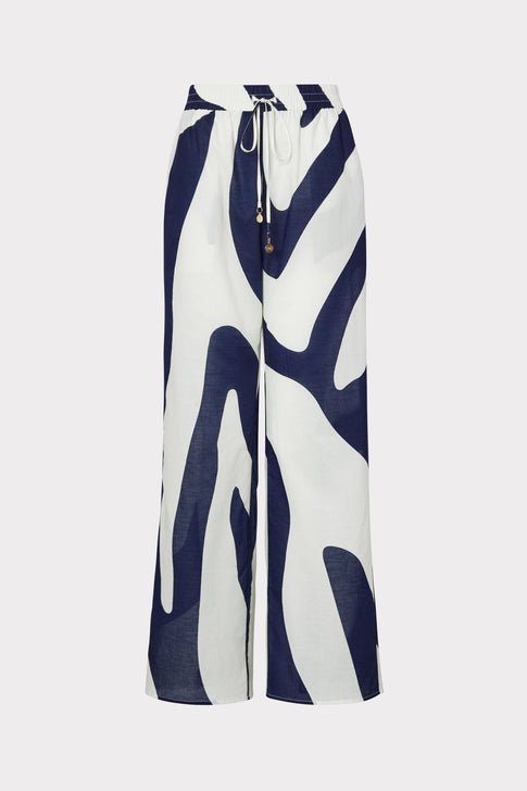 Zebra Print Cotton Voile Track Pant 0