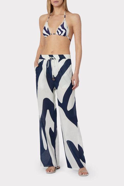 Zebra Print Cotton Voile Track Pant 1