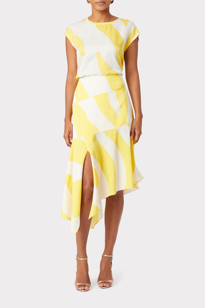 Spring Zebra Viscose Cascade Skirt
