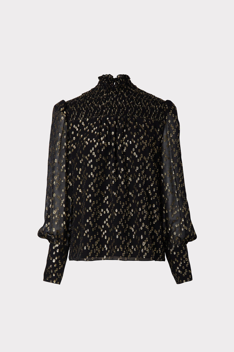 Vicky Metallic Dot Clip Top