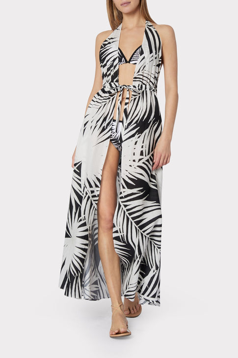 Dominque Oversized Palm Print Maxi Dress 1