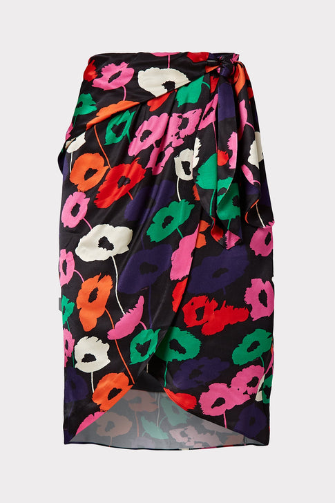 Liza Poppy Print Wrap Skirt 0