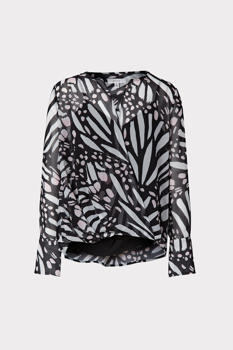 Elysa Graphic Butterfly Top