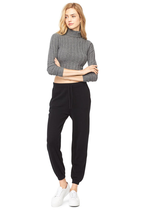 Cashmere Cropped Sweater BLACK - NS Image 1 of 4
