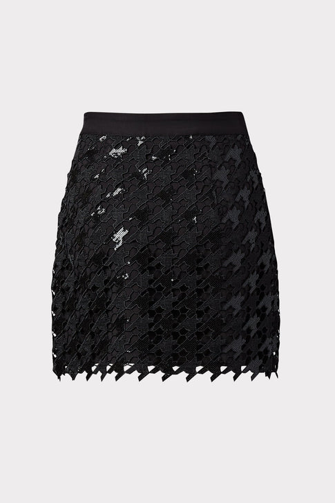 Modern Mini Herringbone Sequin Skirt 3