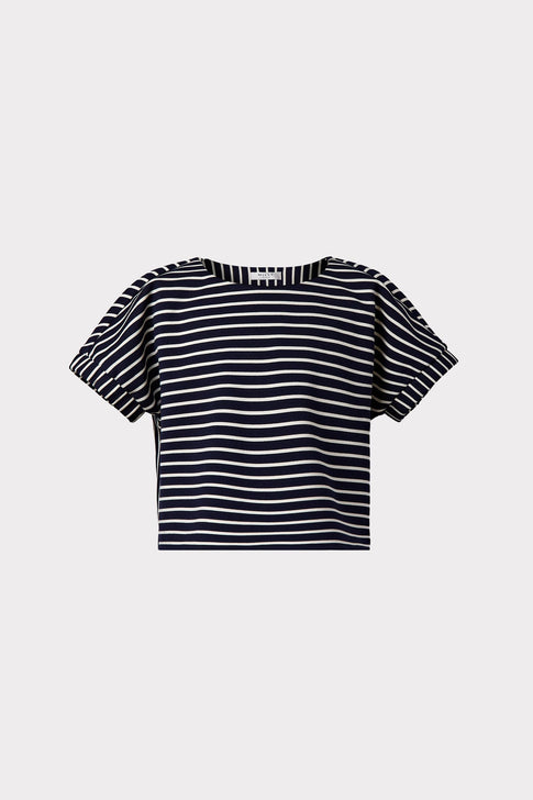 Milly Minis Julie Yarn Dye Knit Sequin Top Navy/White Image 1 of 2