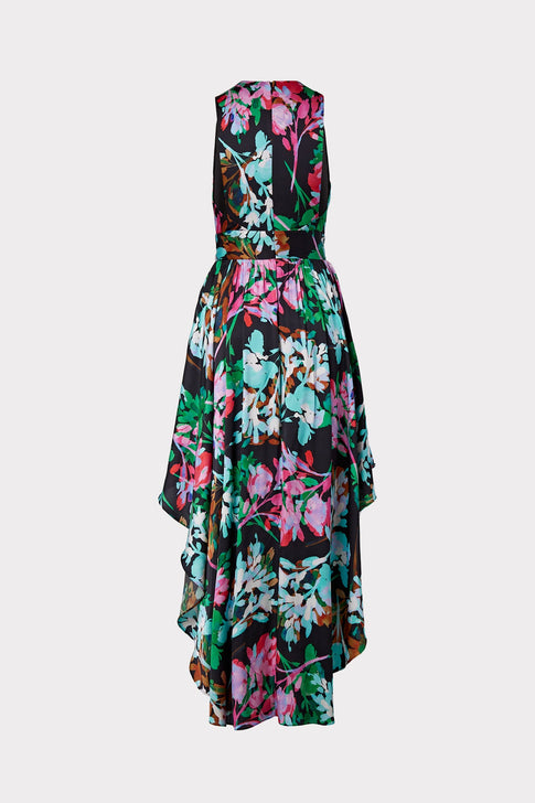 Angie Neon Floral Silk Dress 3