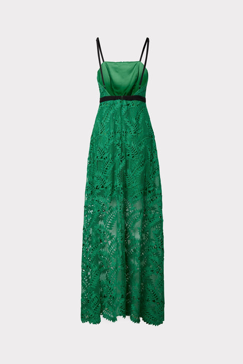 Leighton Tropical Palm Lace Dress 3