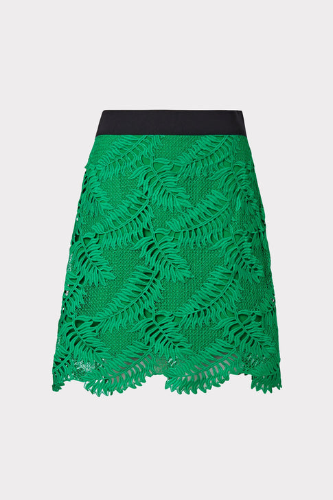 Tropical Palm Lace Mini Skirt 4