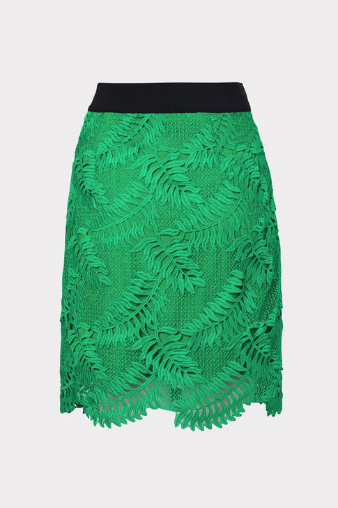 Tropical Palm Lace Mini Skirt 7