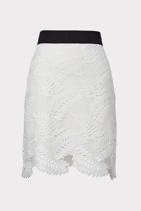 Tropical Palm Lace Mini Skirt 0