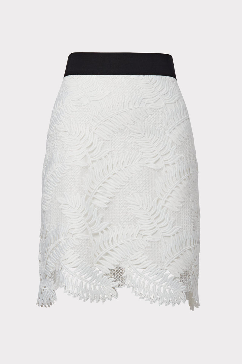 Tropical Palm Lace Mini Skirt