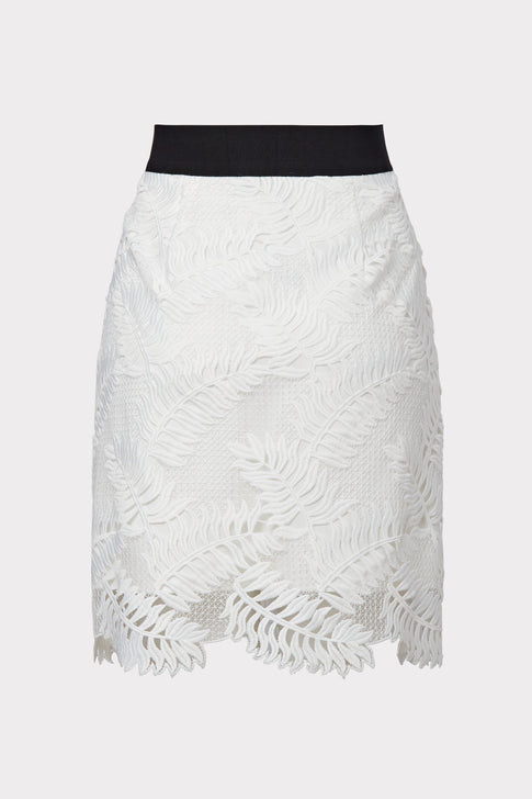 Tropical Palm Lace Mini Skirt 3