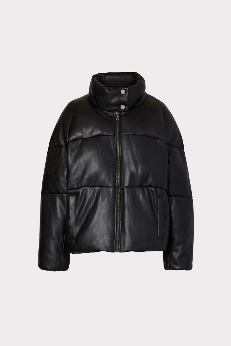 Vegan Leather Puffer Jacket