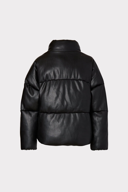 Vegan Leather Puffer Jacket 3