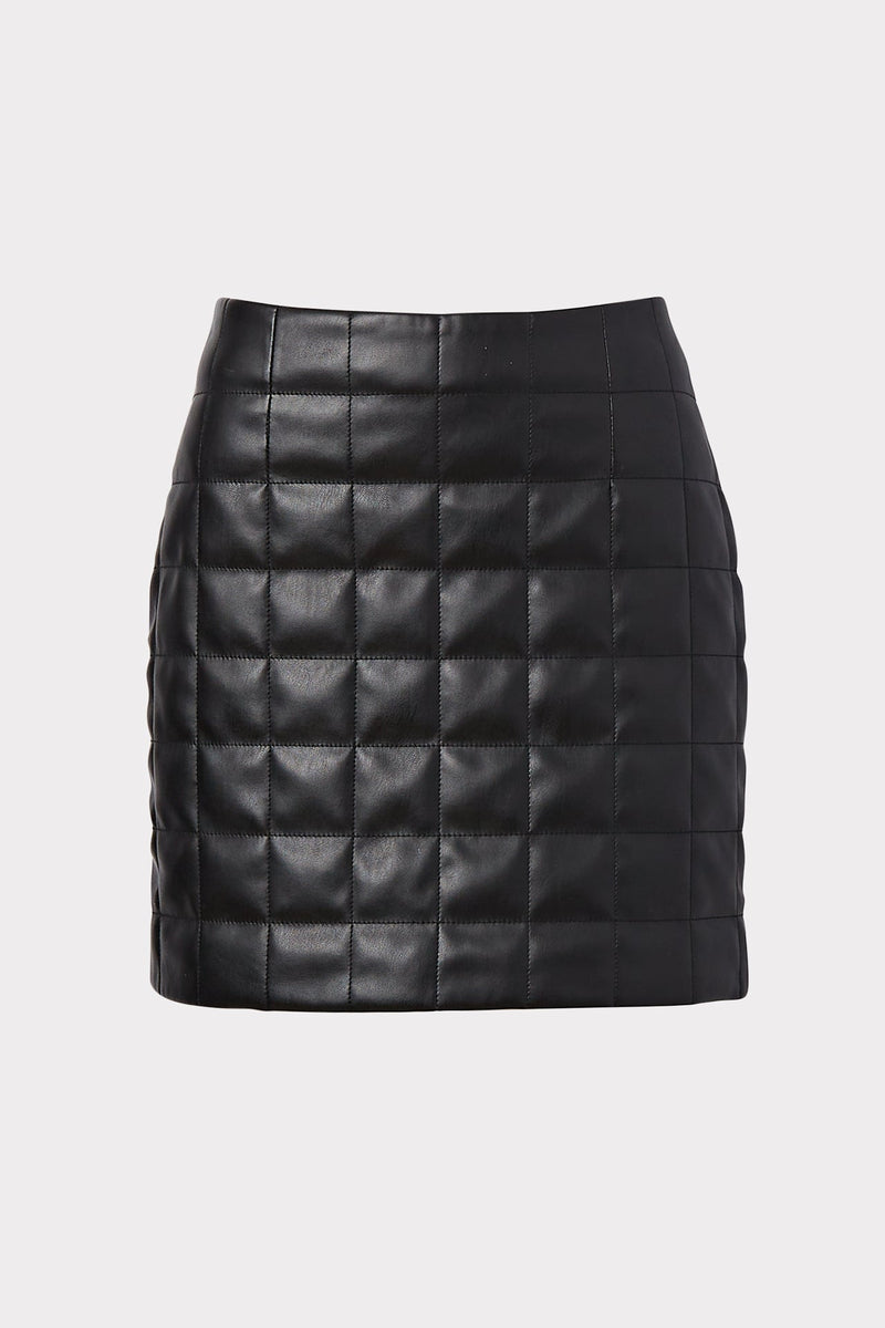 Sonia Vegan Leather Quilted Skirt