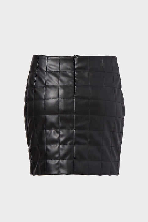 Sonia Vegan Leather Quilted Skirt 3