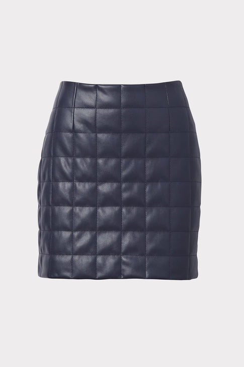 Sonia Vegan Leather Quilted Skirt 4