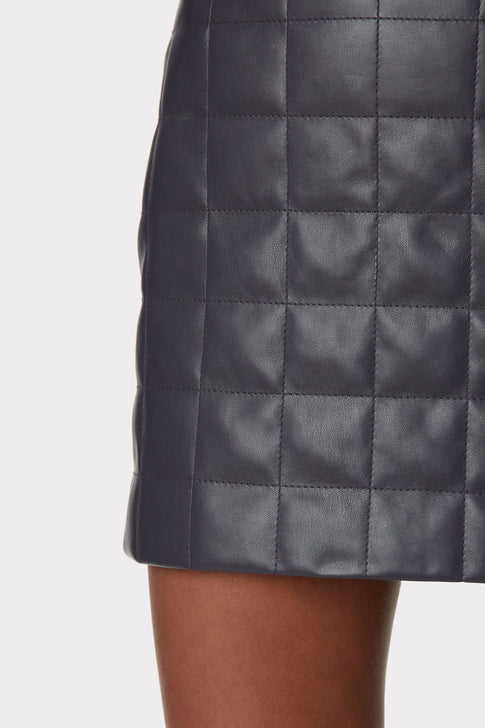 Sonia Vegan Leather Quilted Skirt 6