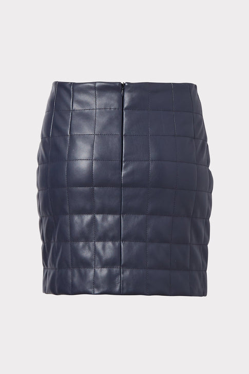 Sonia Vegan Leather Quilted Skirt 7