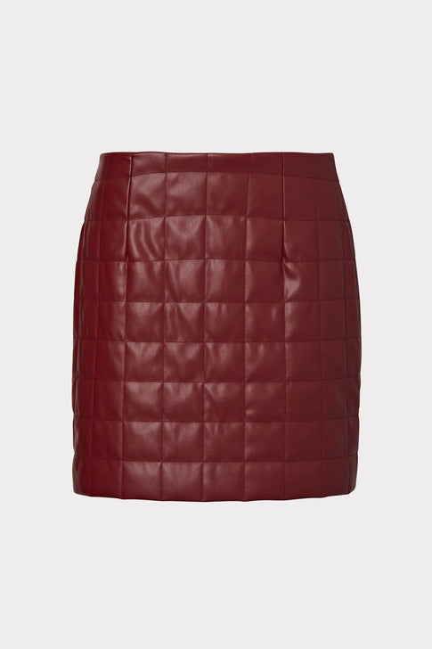 Sonia Vegan Leather Quilted Skirt 8