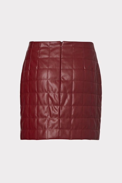 Sonia Vegan Leather Quilted Skirt 10