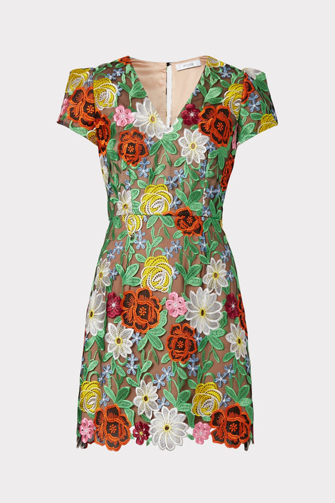 Atalie Embroidered Floral Dress 0