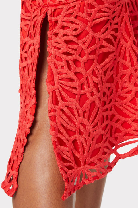 Diara Embroidered Lace Dress Summer Coral Image 3 of 4