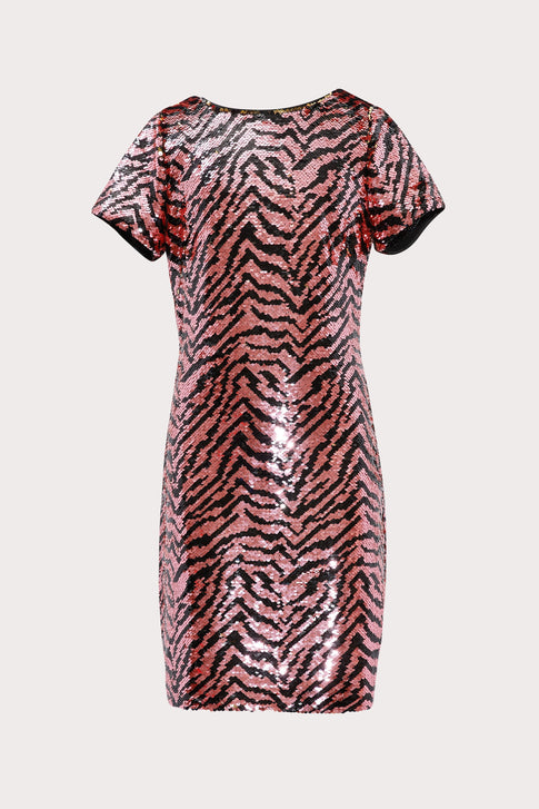 Mini Bea Zebra Sequin Dress 0