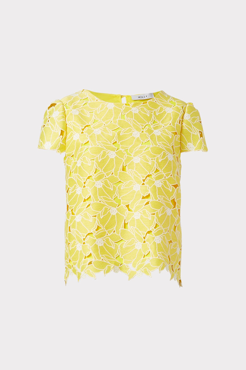 Tropical Lily Embroidery Baby T Top