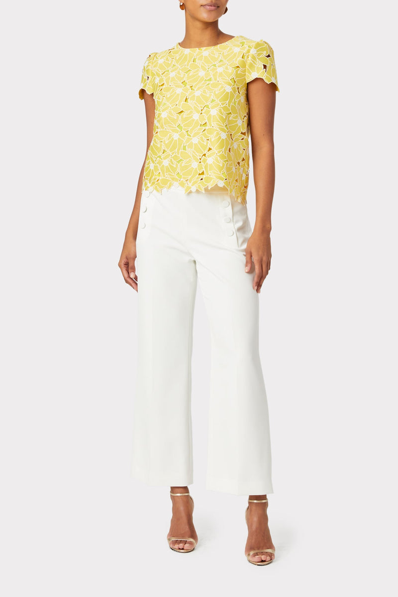 Tropical Lily Embroidery Baby T Top
