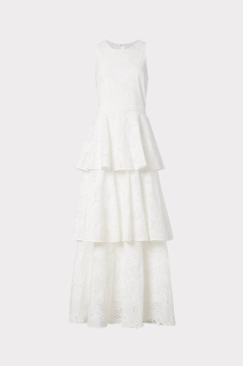 Emeliana Pieres Eyelet Maxi Dress 0