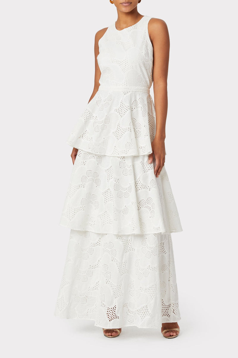 Emeliana Pieres Eyelet Maxi Dress